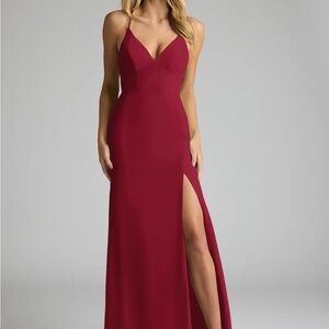 Azazie ~ Becca Burgundy Evening Gown